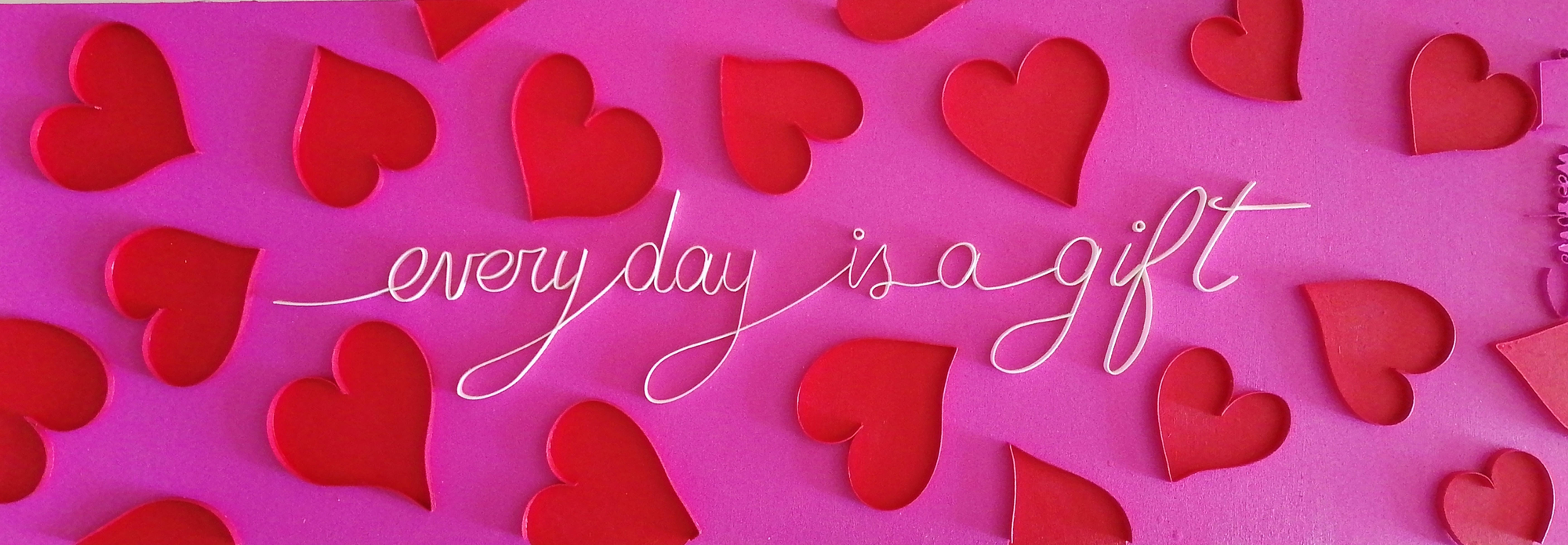 œuvre papier art EVERY DAY IS A GIFT Cendreen Mo 20x60 cm