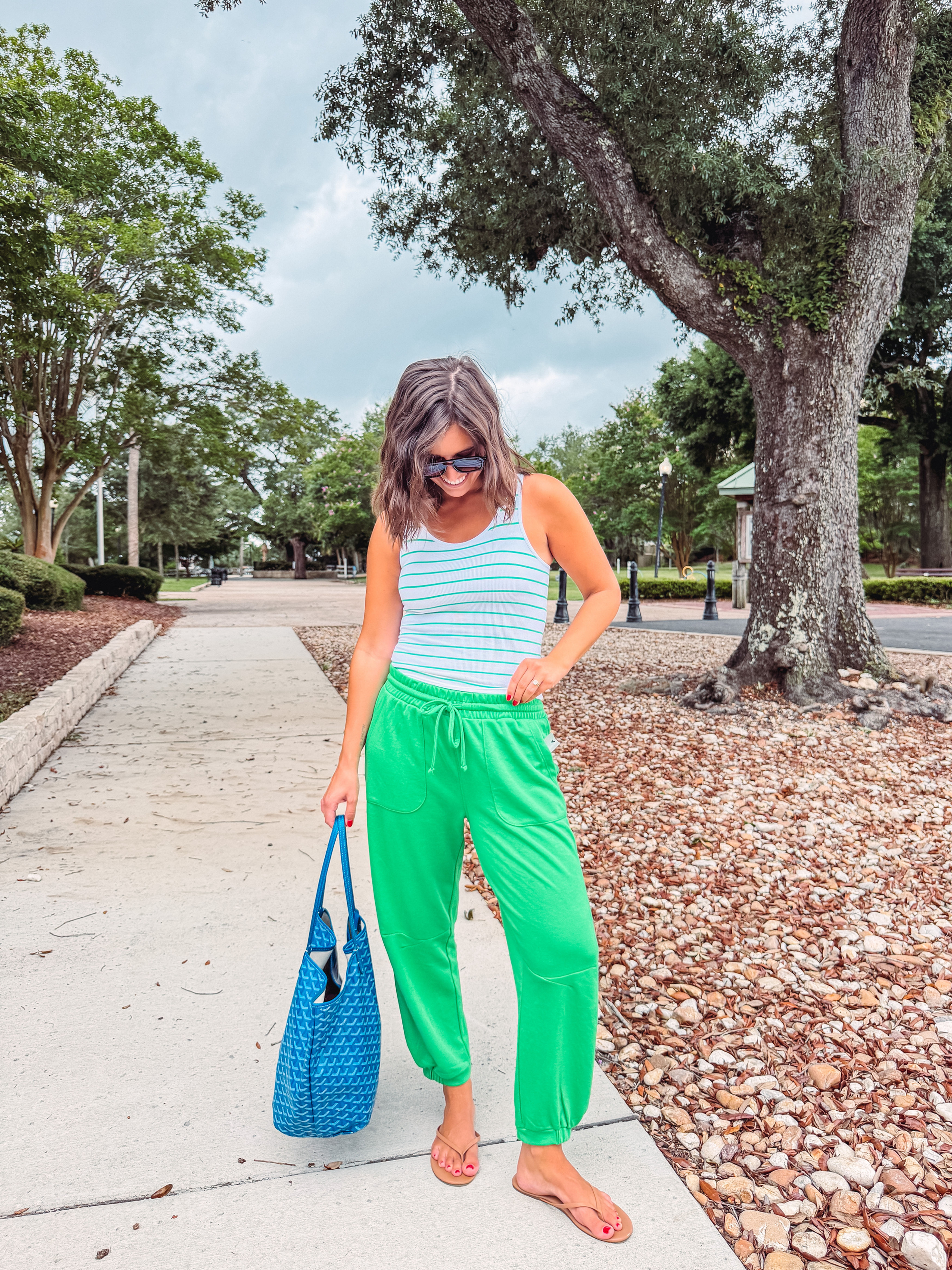 Stephanie Green Striped Set