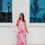 Thumbnail: Charlotte Floral Pink Dress W/ Neck Scarf