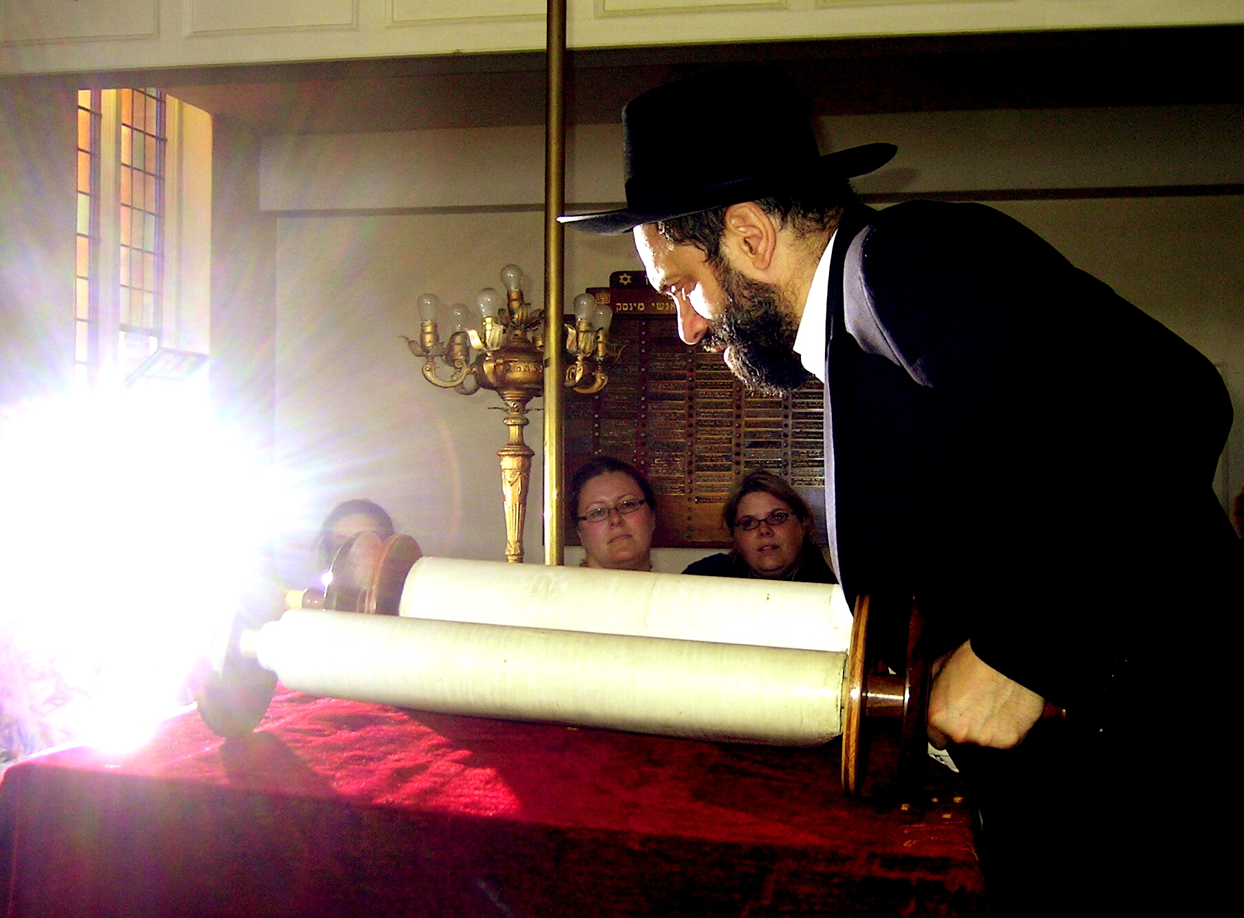 Orthodox Jewish Rabbi Reading Torah