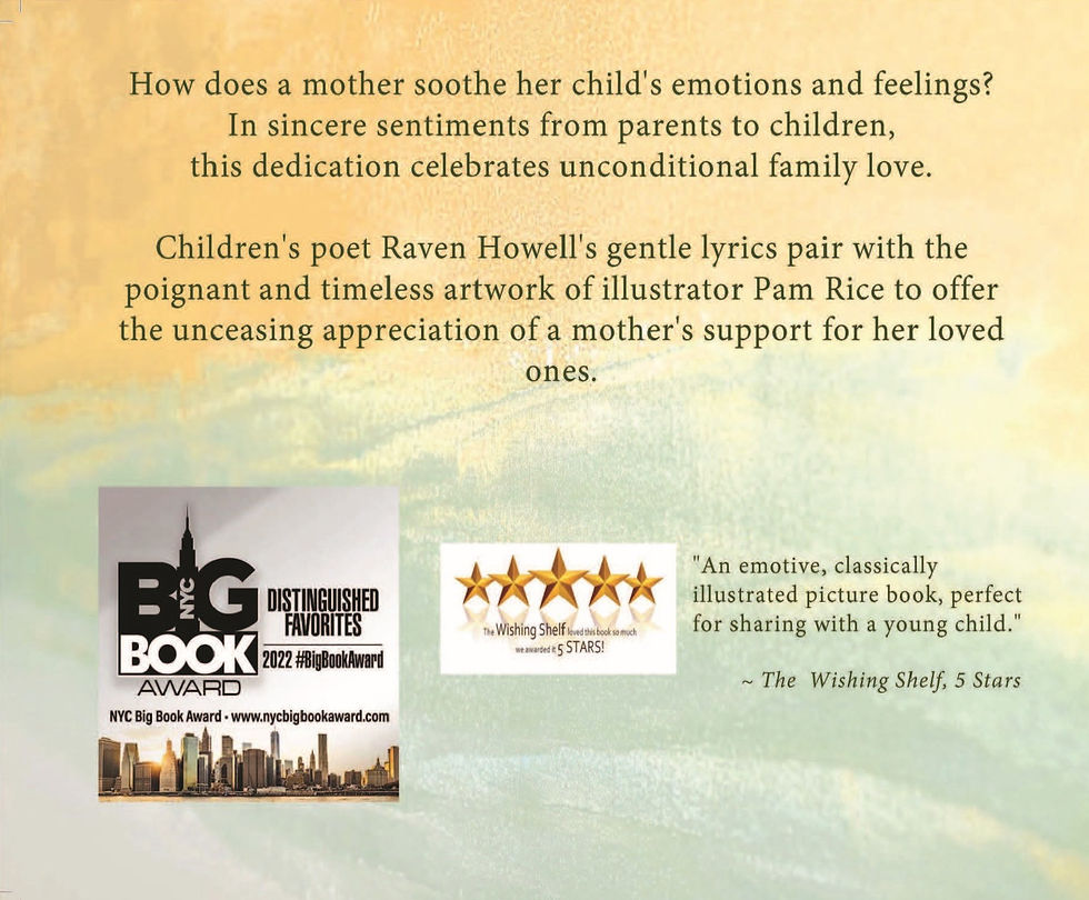 LOVED: A Mother's Celebration back cover, picture book by Raven Howell.
