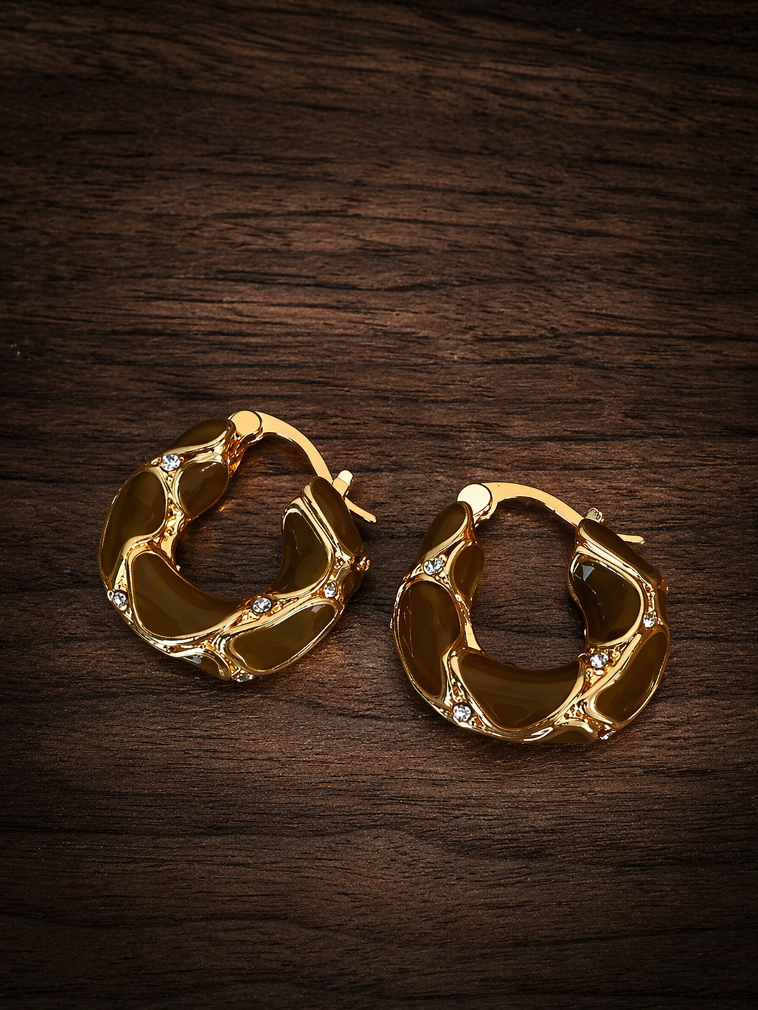 Vintage Black & White Checkered Hoop Earrings for Women