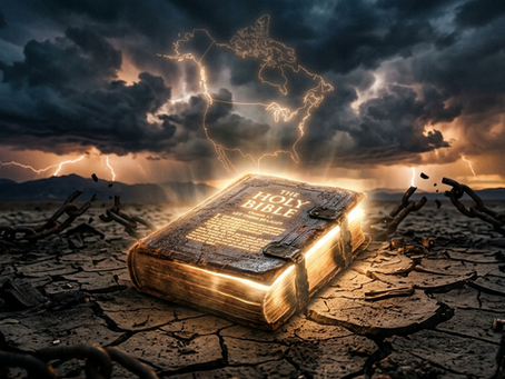 Open Bible with chains and North America map, symbolizing Judah’s hidden identity.
