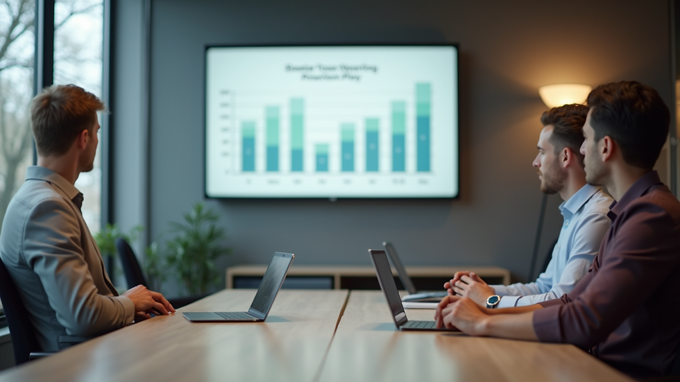 Eye-level view of a modern sales presentation setup