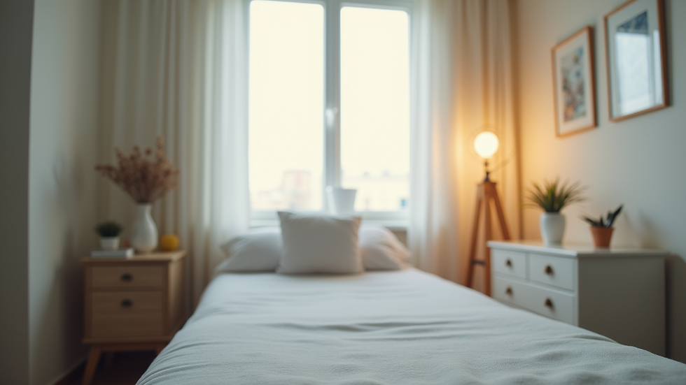 Eye-level view of a calm therapy room with soft lighting