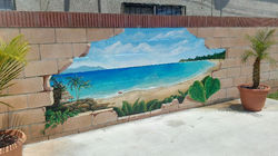 Beach breaking through wall