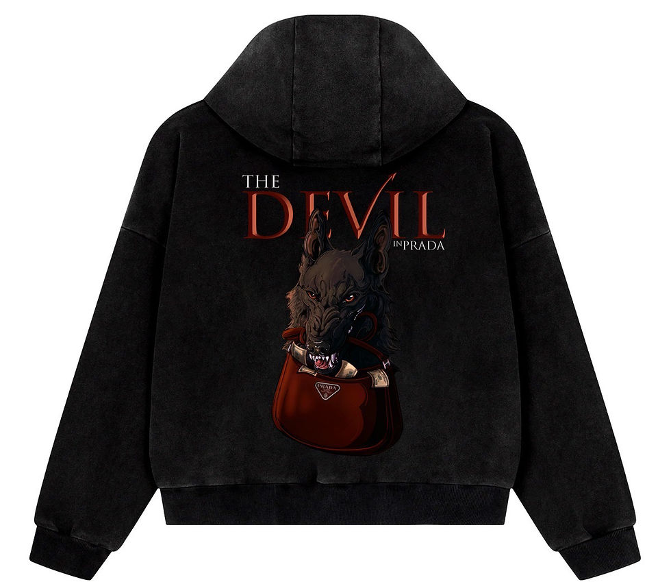 Thumbnail: “The Devil in Prada” mineral wash black hoodie