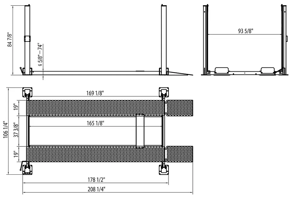 Thumbnail: APlusLift 8000LB 4-Post Portable Storage Service Car Lift Auto Hoist (HW-8S)