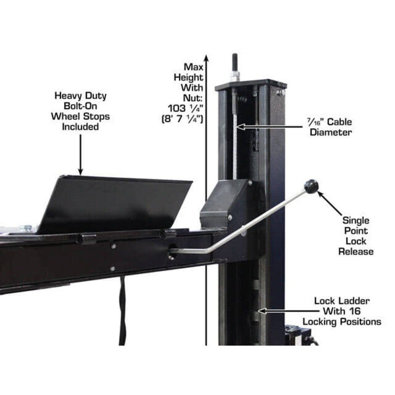 Thumbnail: Atlas ALI Certified APEX9 4 Post Lift + RJ6 Rolling Bridge Jacks Combo