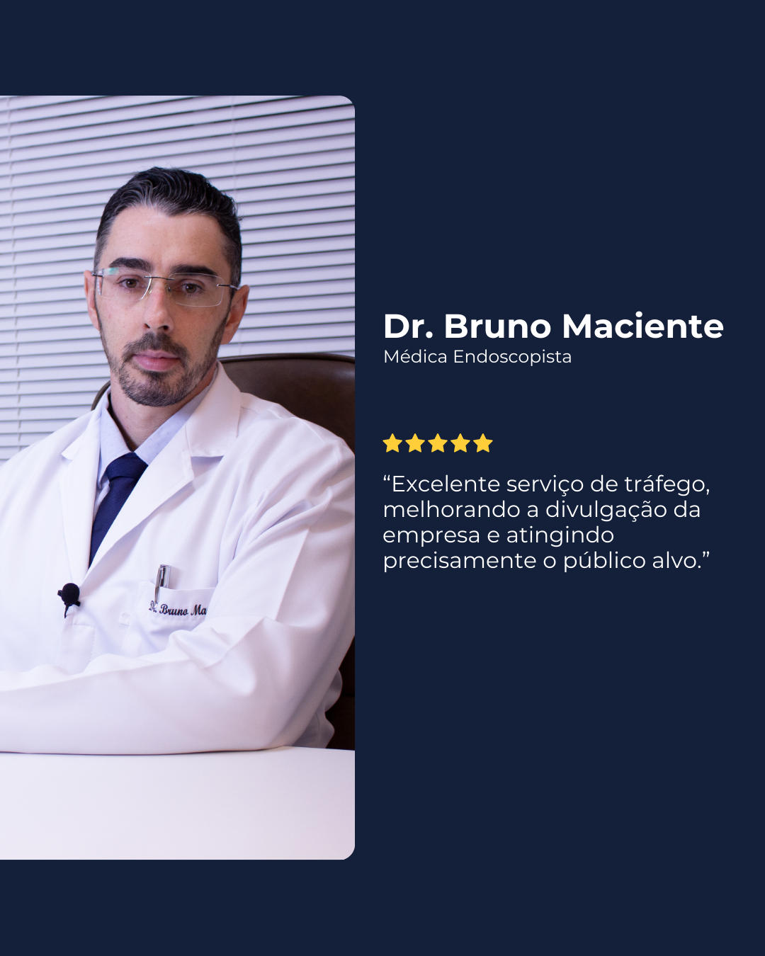 Screenshot: Segundo exemplo de resultados reais de tráfego pago para profissionais da saúde.