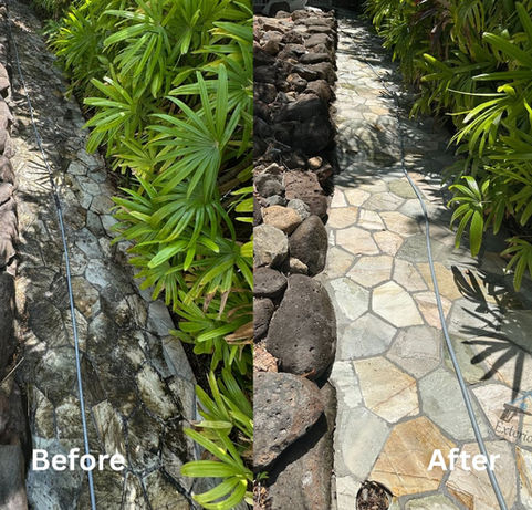 stone stepping clean