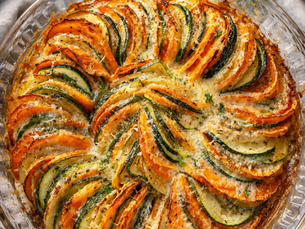 A Healthier Creamy, Cheesy Vegetable Gratin