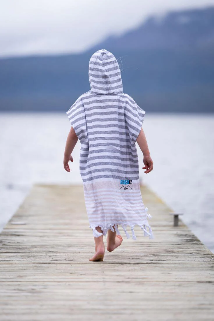 Kids Hooded towel for beach and swimming.