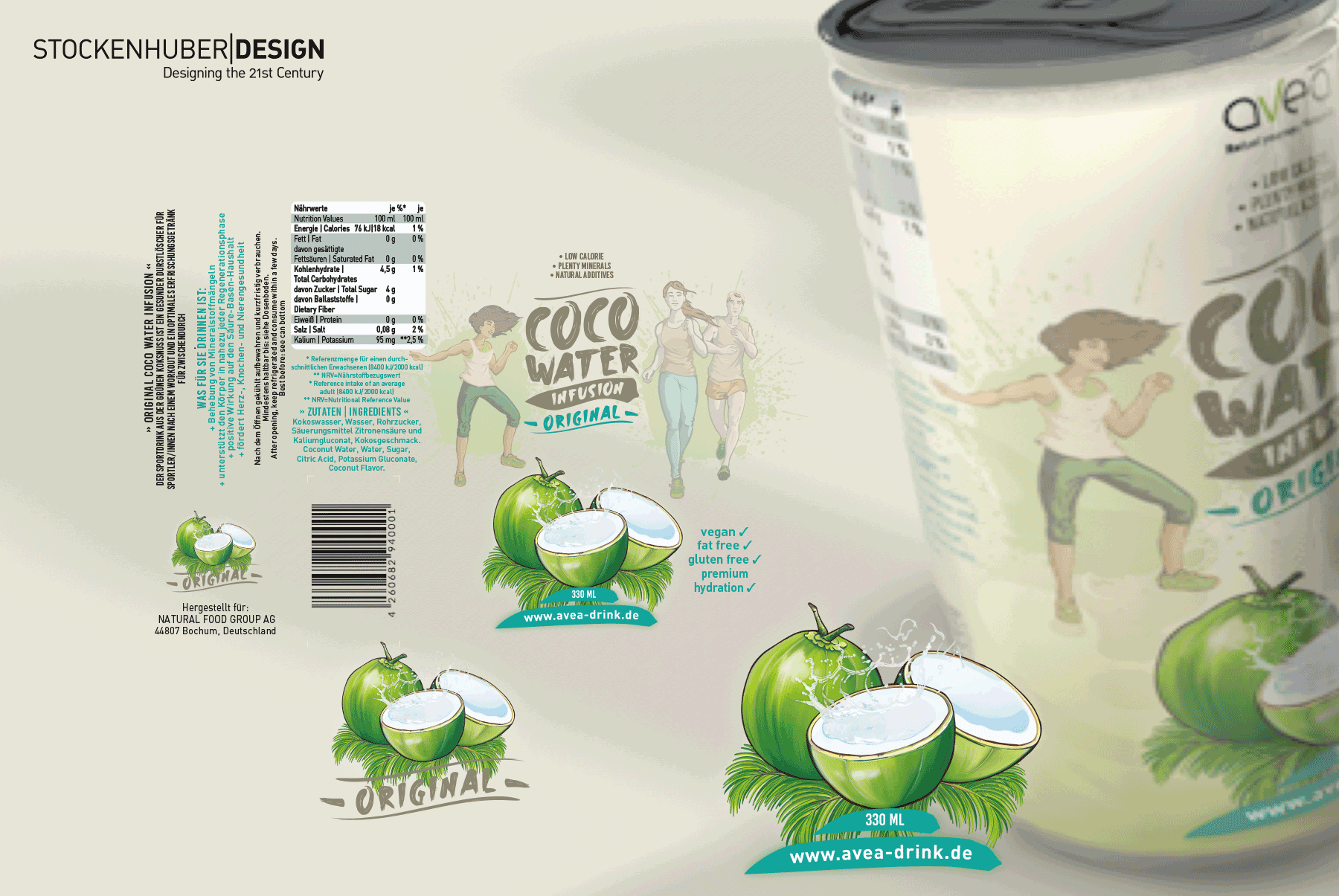 AVEA COCO WATER  INFUSION Packaging Design Rendering