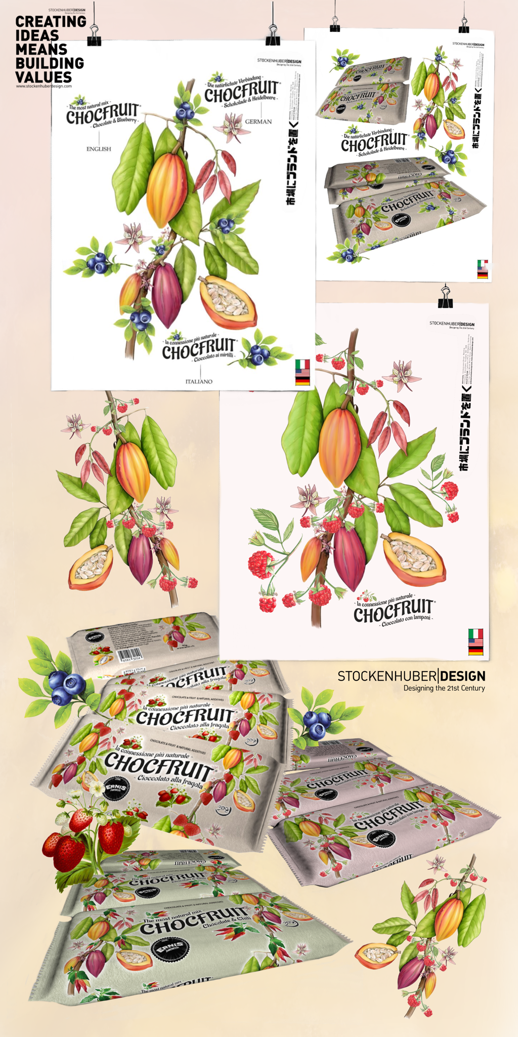 Chocfruit illustration + packs