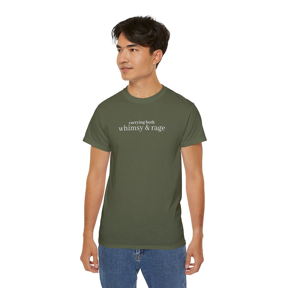 Thumbnail: Carrying Both Whimsy & Rage Tee — Current Events Graphic T-Shirt