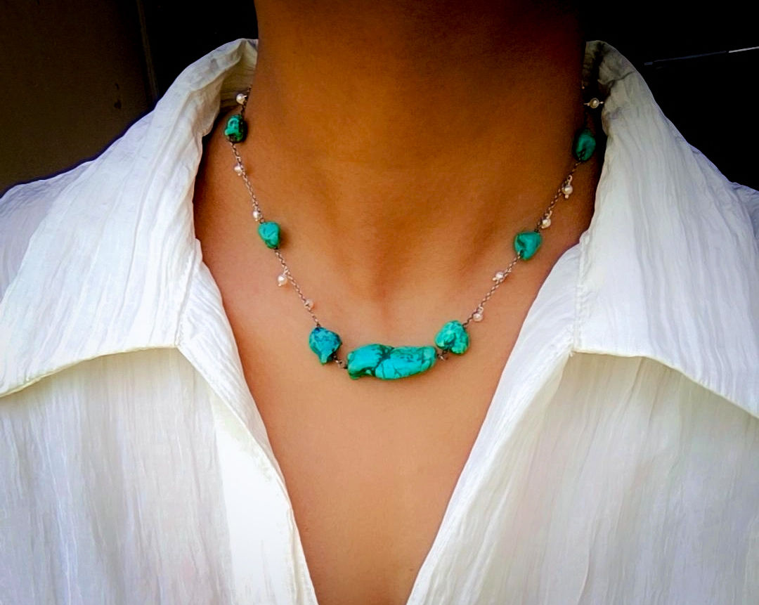 Firozi Leher Necklace