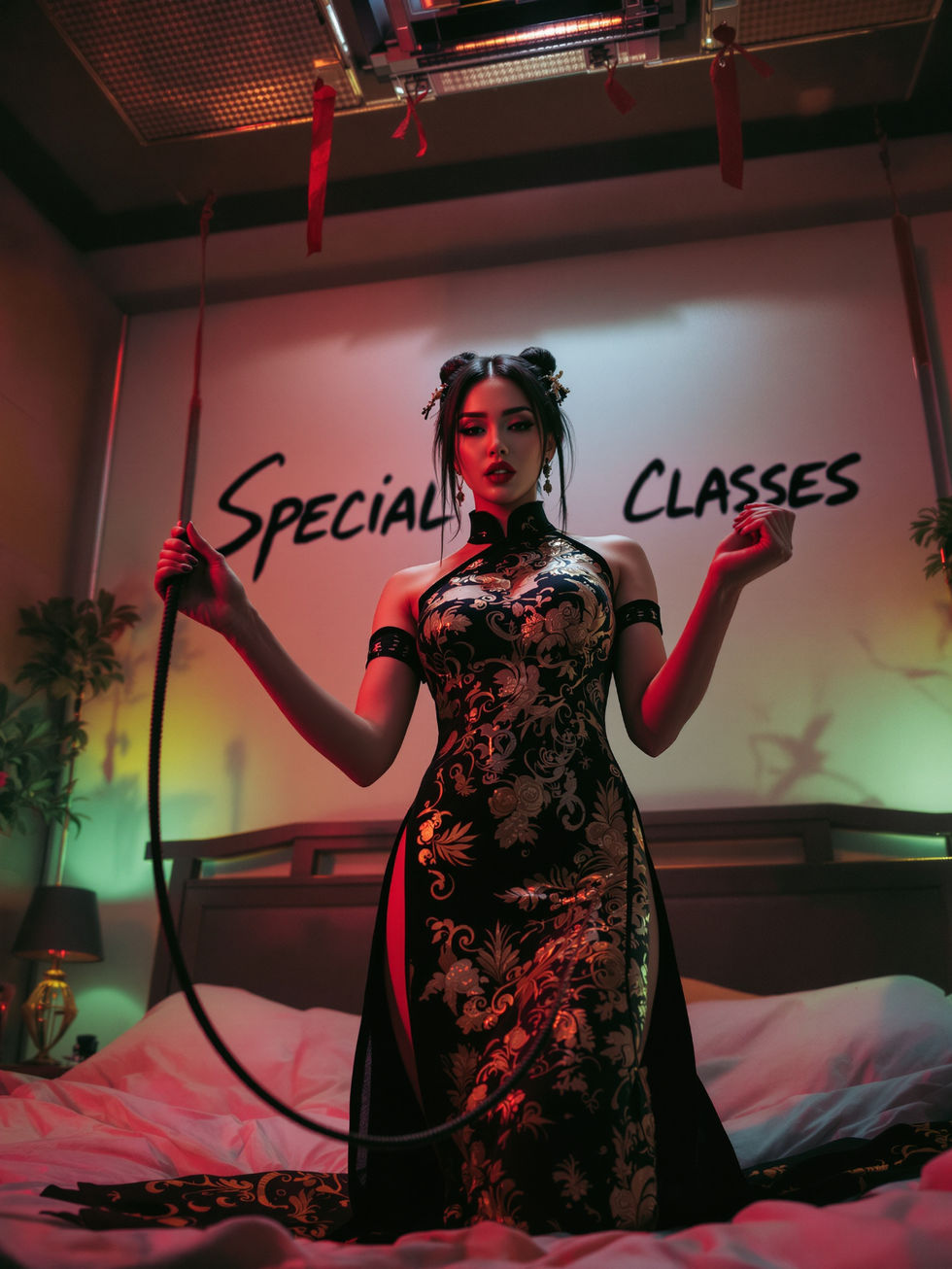 Chinese Dominatrix in Cheongsam - Alluring Illustration