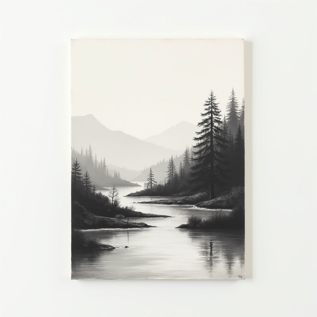 Charcoal Landscape Drawing