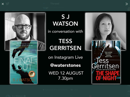 S J Watson and Tess Gerritsen reunite