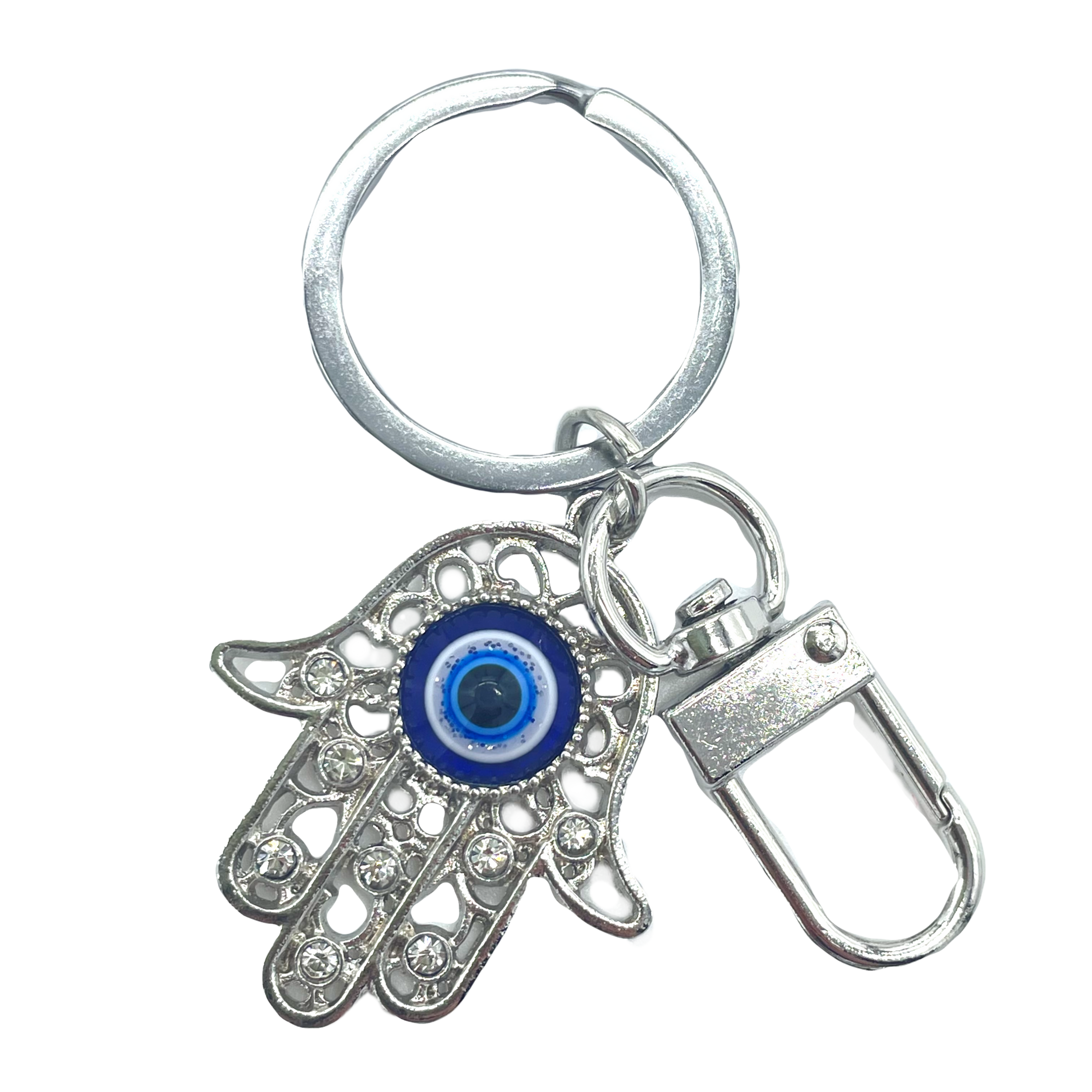 Hamsa Hand Keyring - Silver