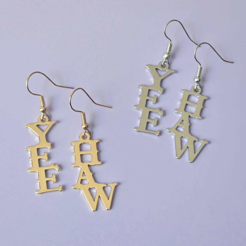 Yee Haw Statement Letter Earrings