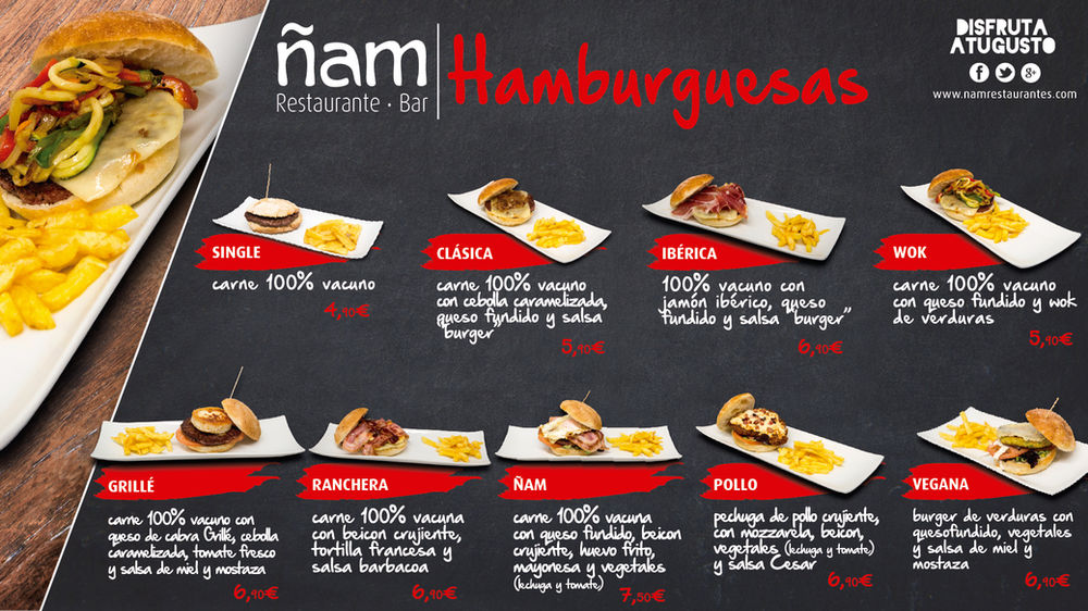 NUESTRA CARTA DE HAMBURGUESAS