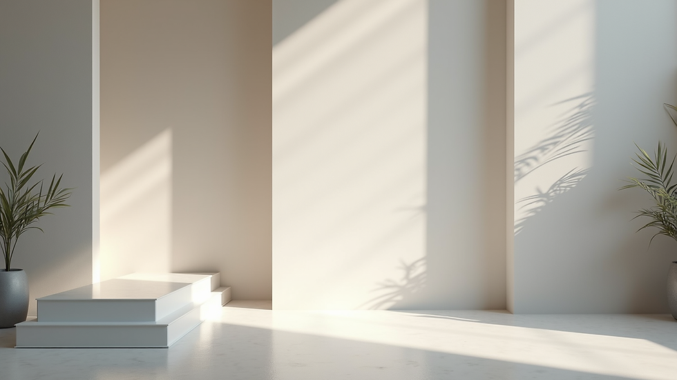Eye-level view of a modern, minimalist landing page design