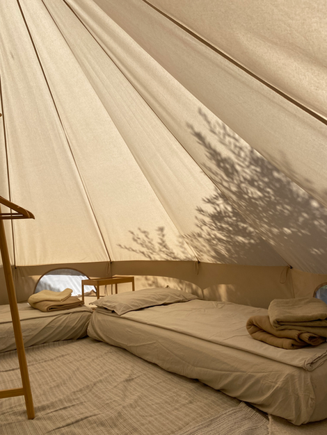 inside the big teepee