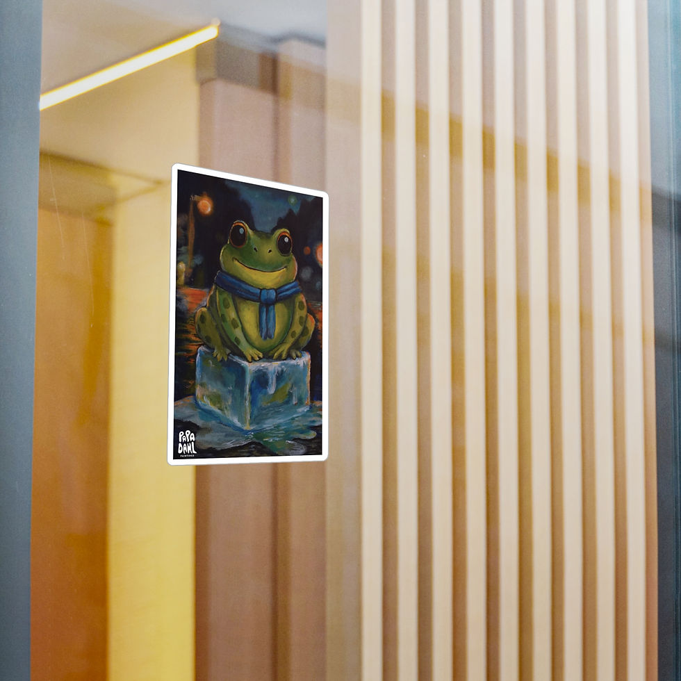 Thumbnail: Frog On Ice - Vinyl Decal - Funny Satire Art