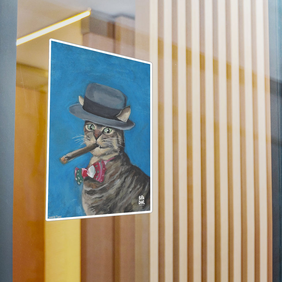 Thumbnail: Meowing Crooner - Vinyl Decals for Home Decor - Stickers for Animal Lovers