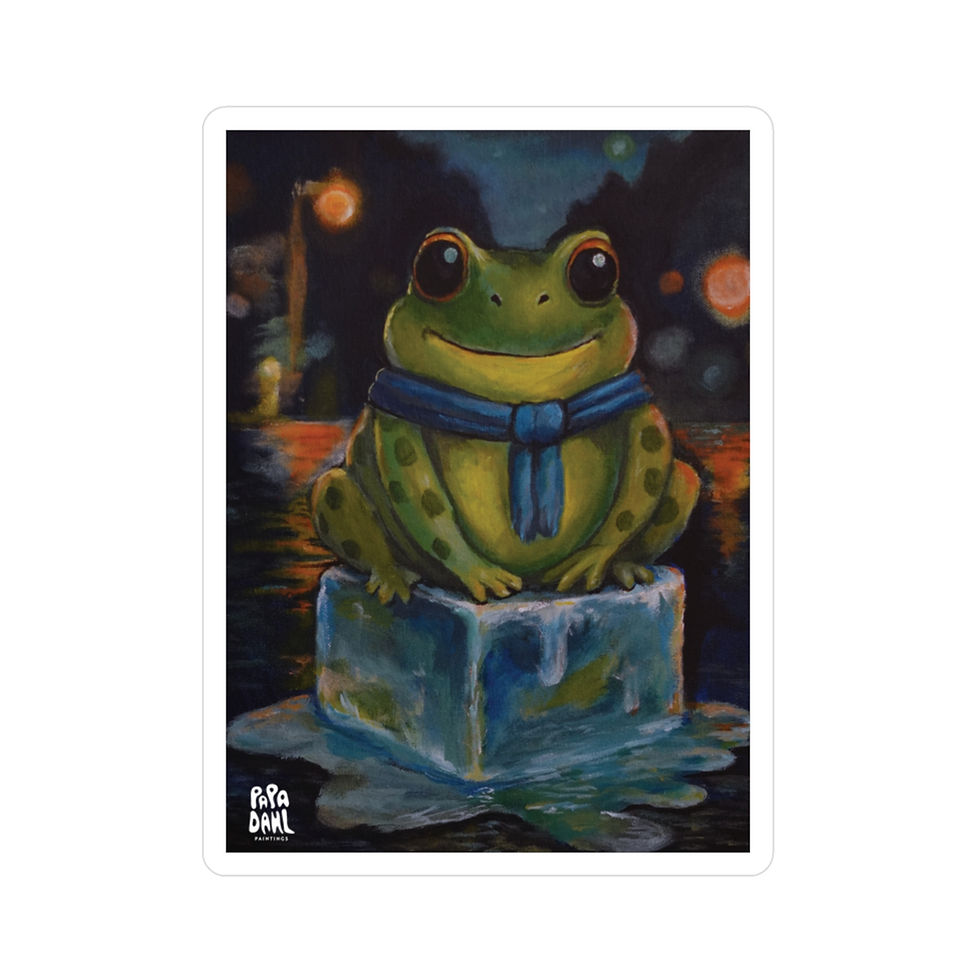 Thumbnail: Frog On Ice - Vinyl Decal - Funny Satire Art