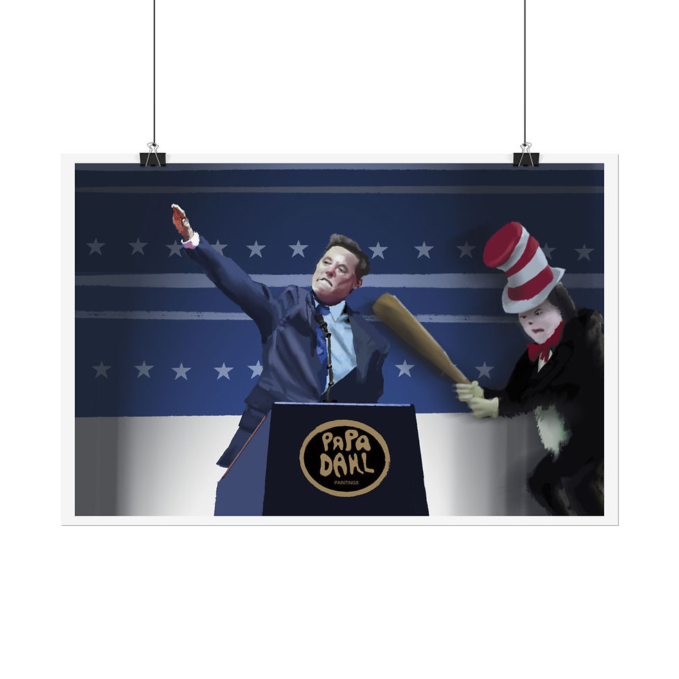 Thumbnail: Batting Practice - Political Art Print - Humorous Rolled Satire Poster