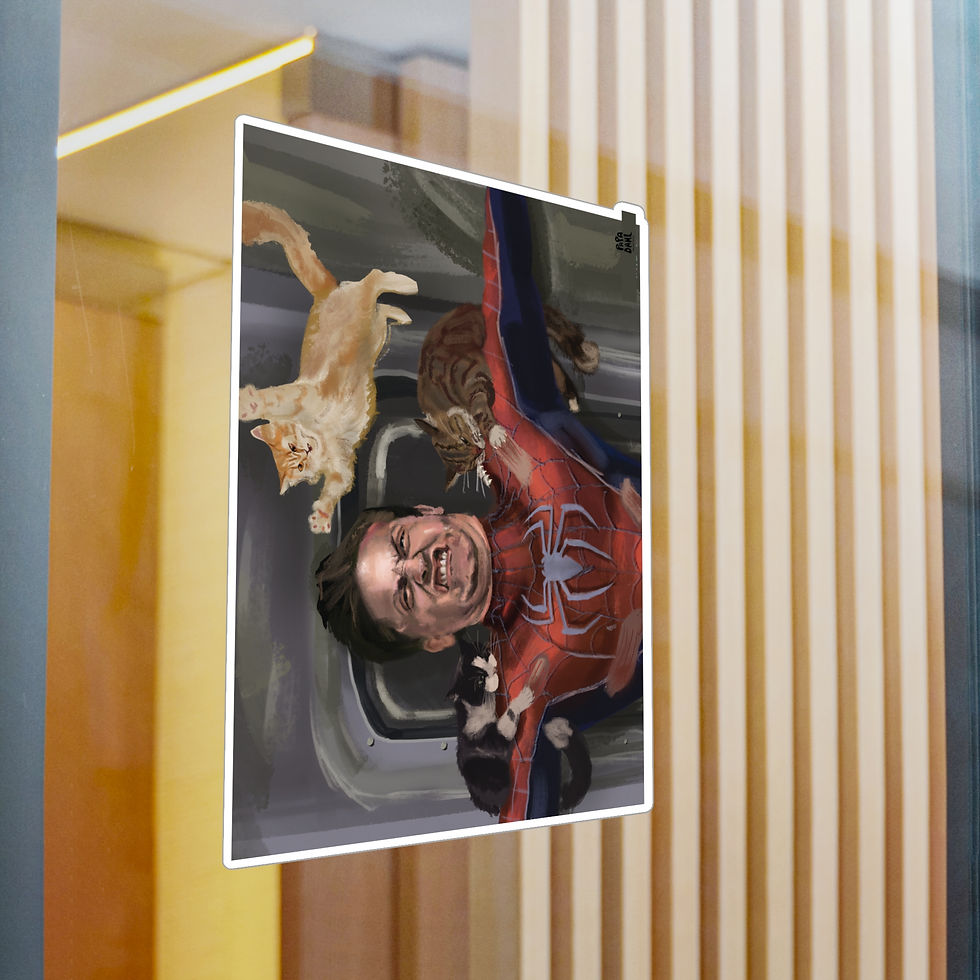 Thumbnail: Go Get Em' Tiger - Vinyl Decal - Funny Spider Man Satire Art