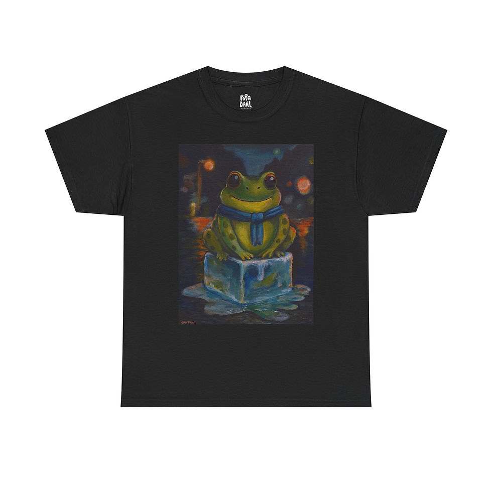 Thumbnail: Frog On Ice - Unisex Heavy Cotton Tee - Funny Satire T-Shirt