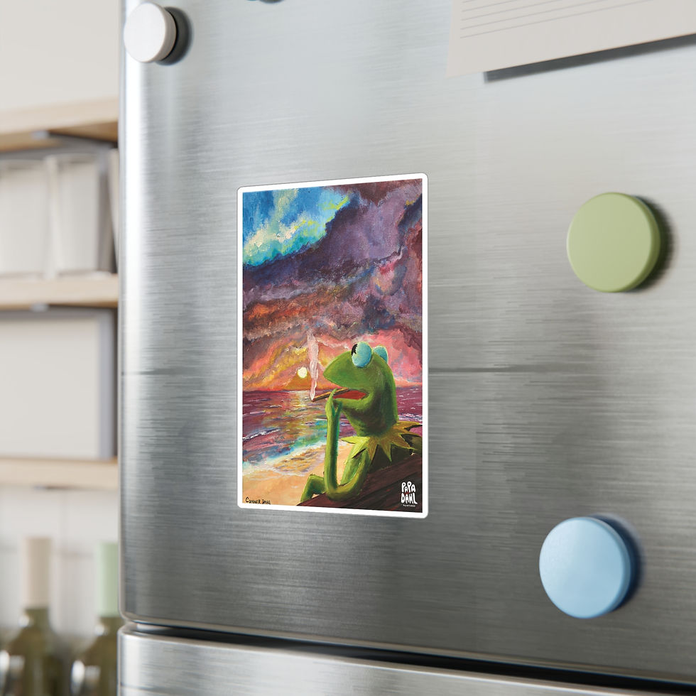 Thumbnail: Kermit Smoke Break - Whimsical Vinyl Decals for Home Decor