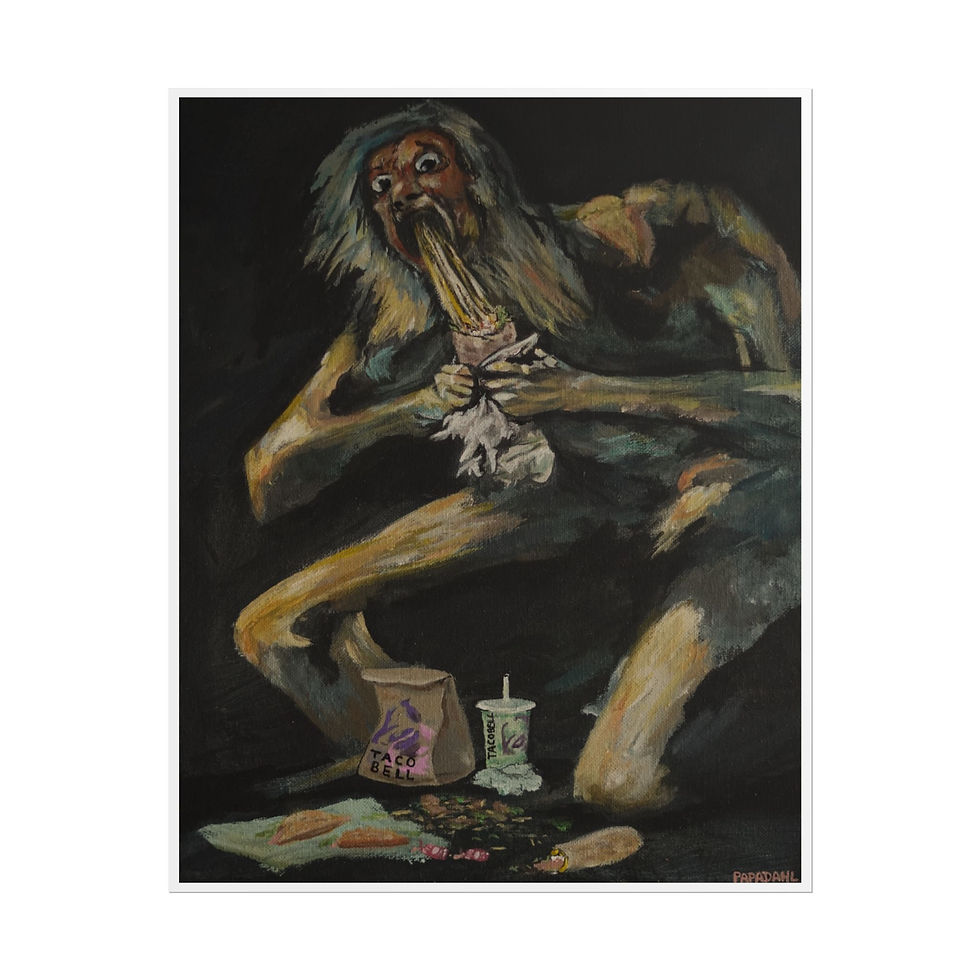 Thumbnail: Saturn Devouring Taco Bell - Rolled Poster - Funny Satire Art