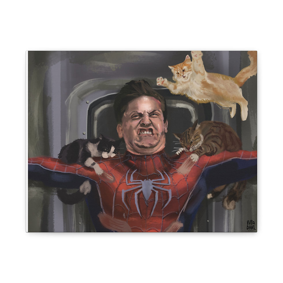 Thumbnail: Go Get Em' Tiger - Stretched Canvas- Spider Man Satire Art