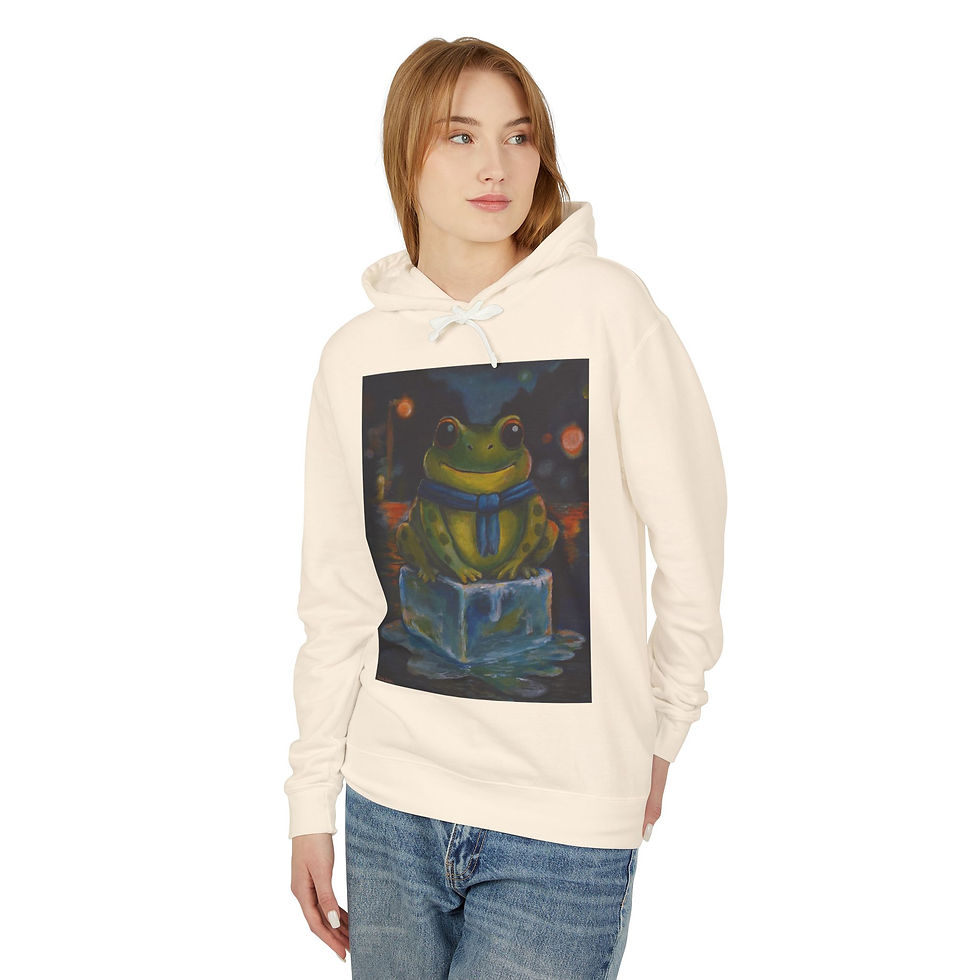 Thumbnail: Frog On Ice - Cute Satire Hoodie - Unisex Hooded Sweatshirt