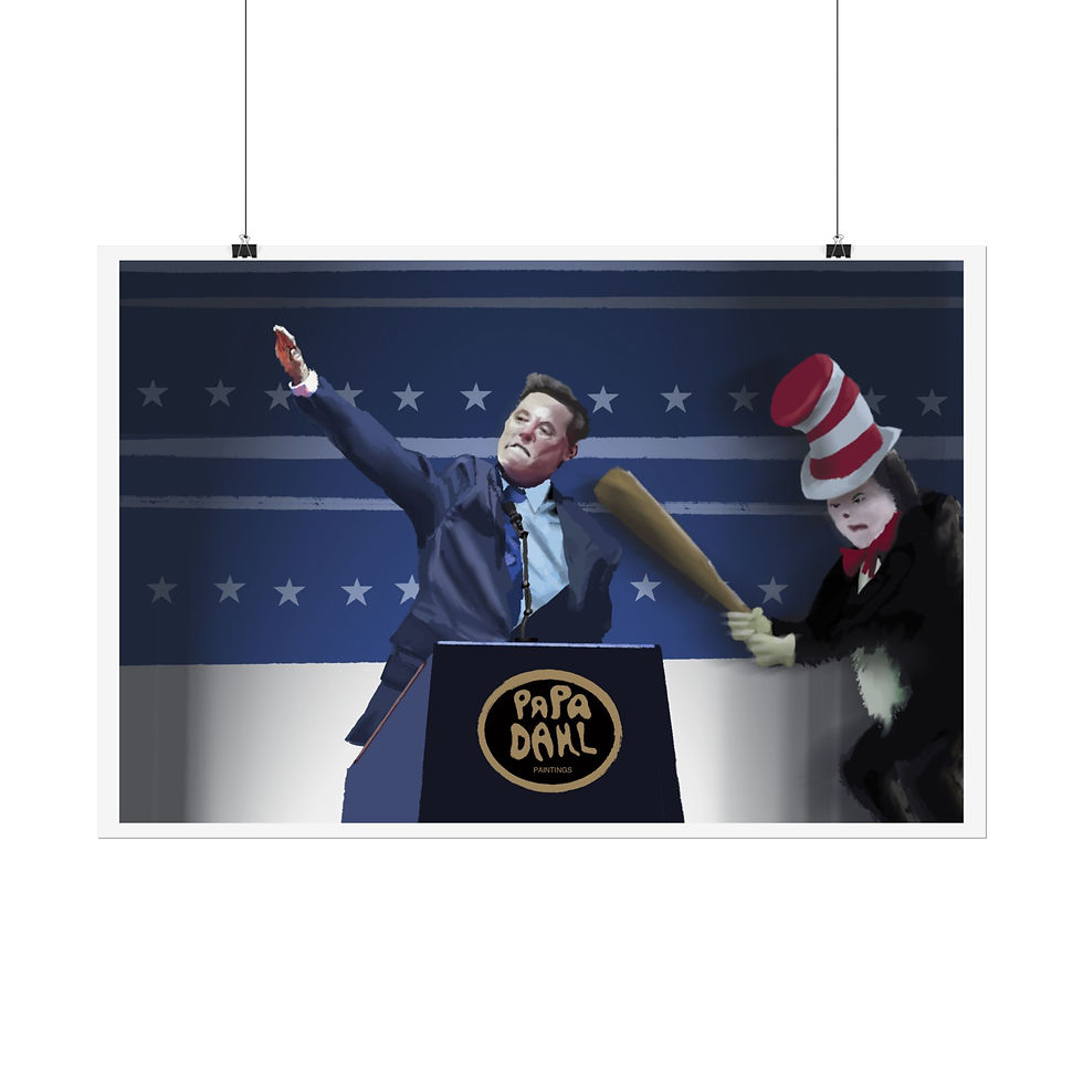 Thumbnail: Batting Practice - Political Art Print - Humorous Rolled Satire Poster