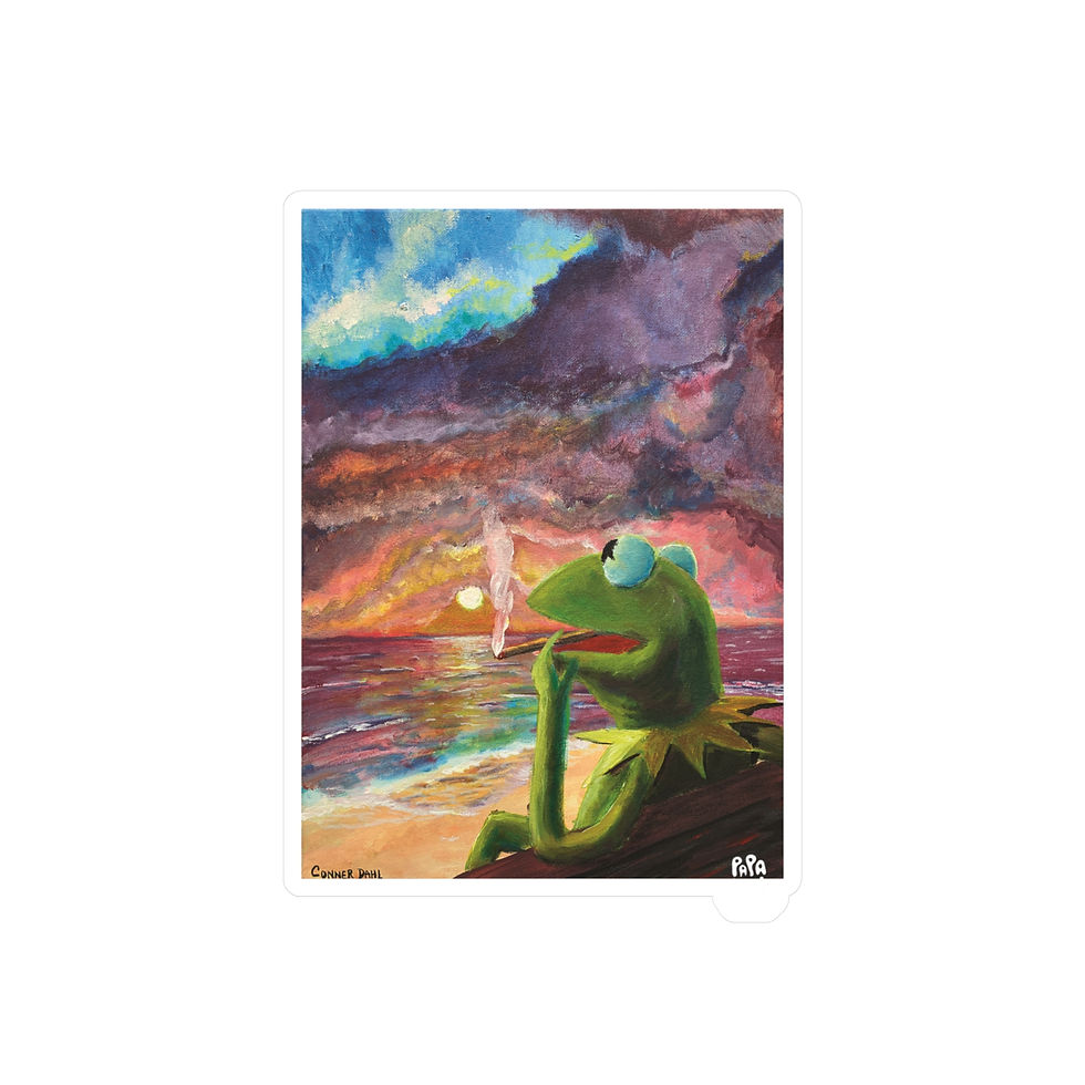 Thumbnail: Kermit Smoke Break - Whimsical Vinyl Decals for Home Decor