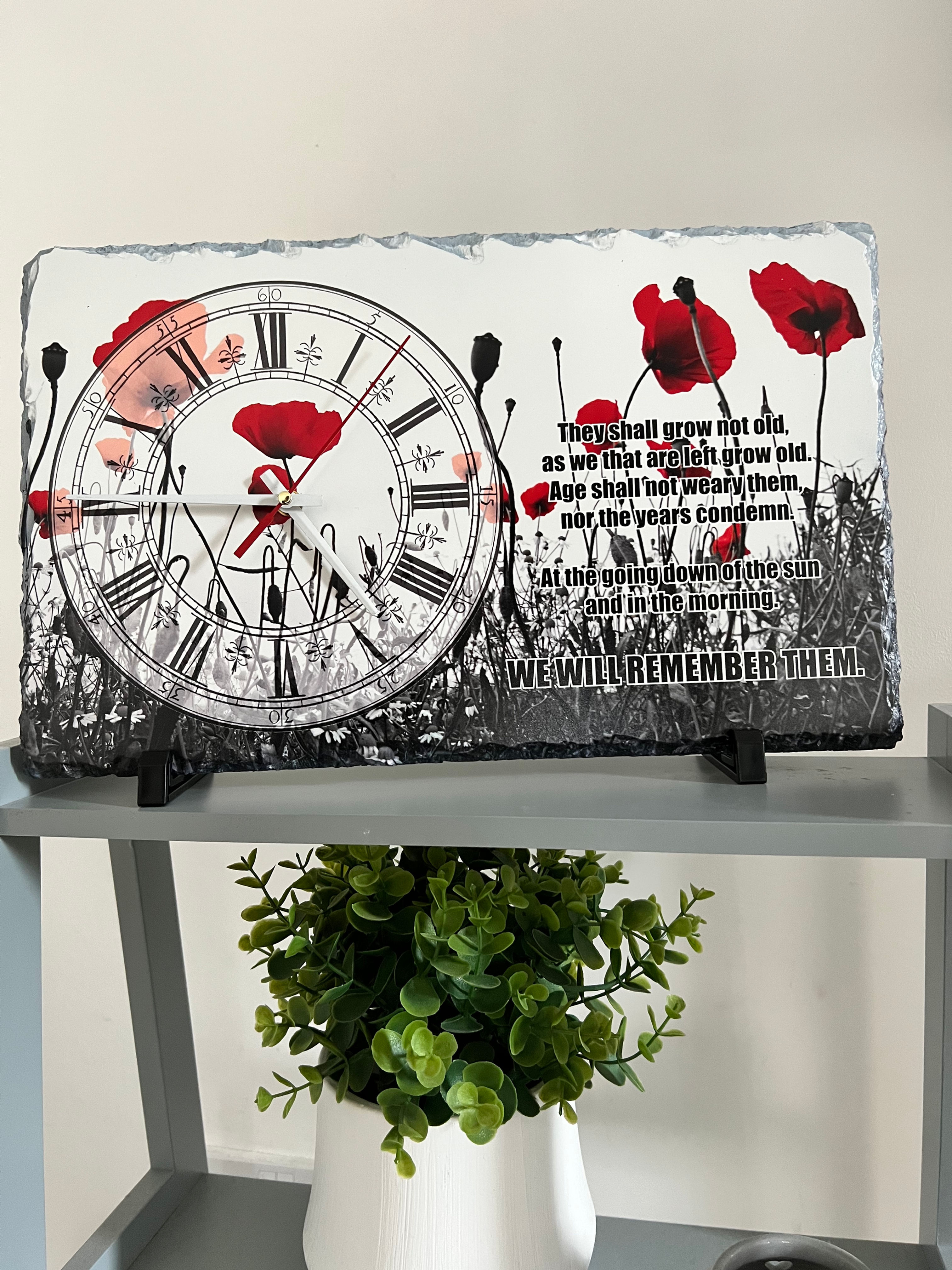  Poppy Field Slate Clock