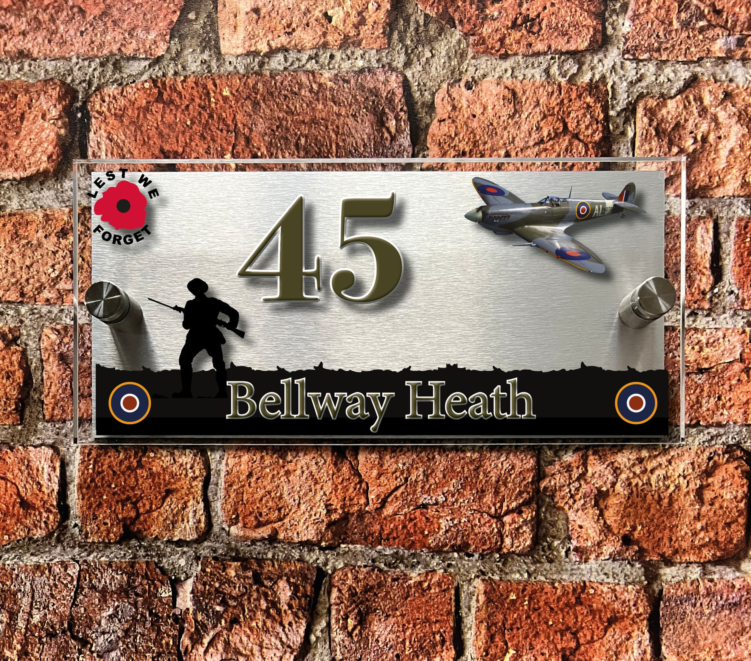 'The Spitfire and Soldier'  House sign