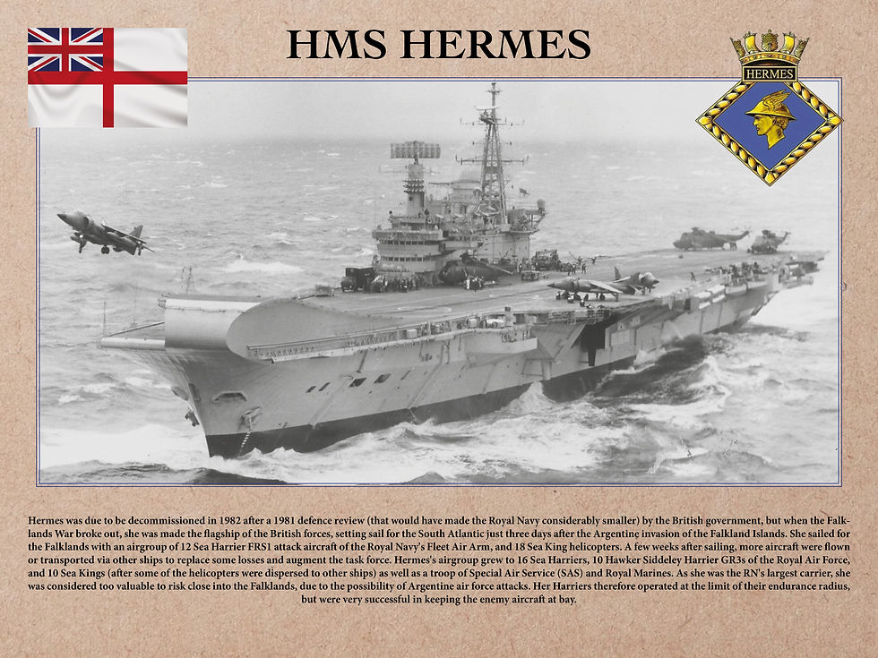 HMS Hermes Wooden print