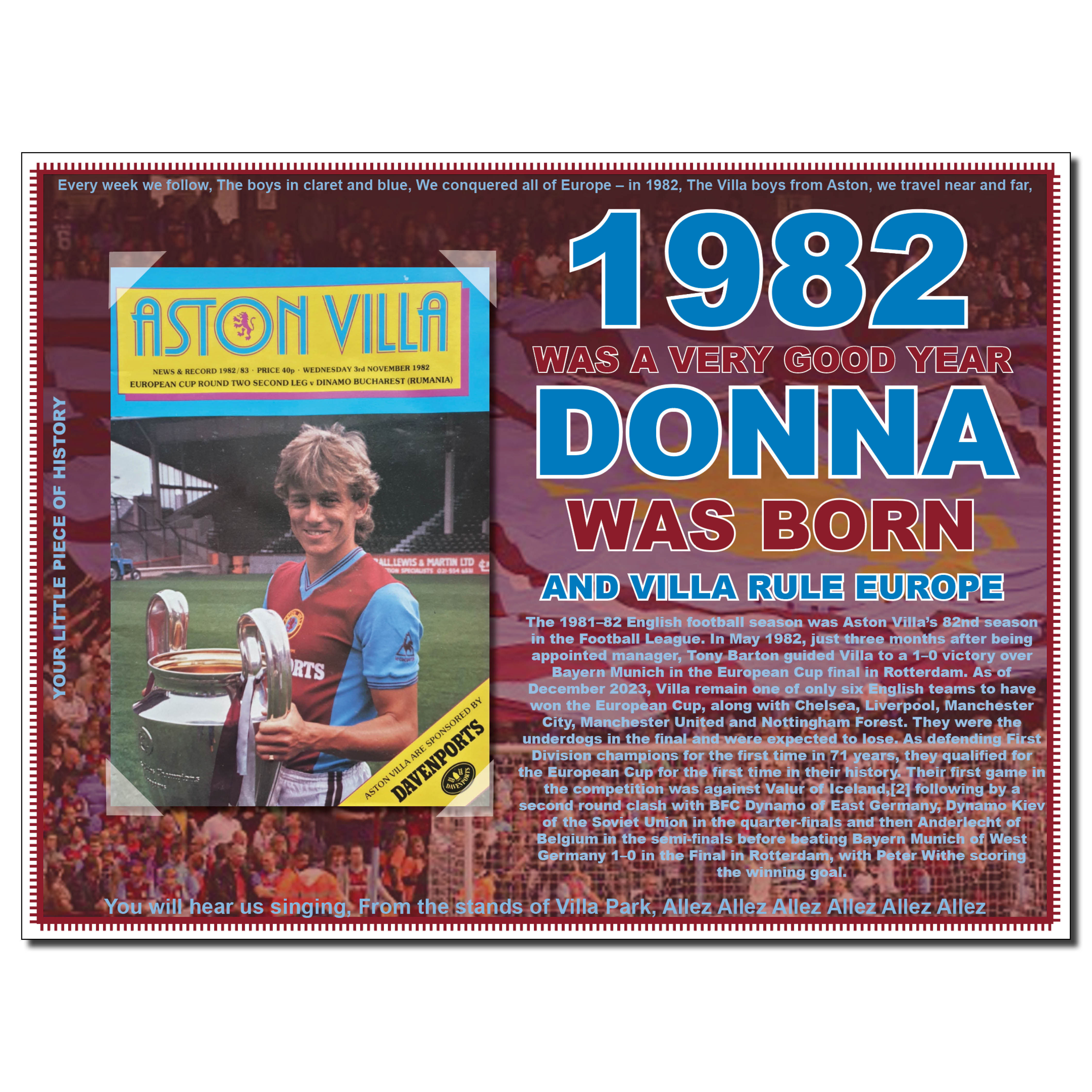 Aston Villa Programme Gift