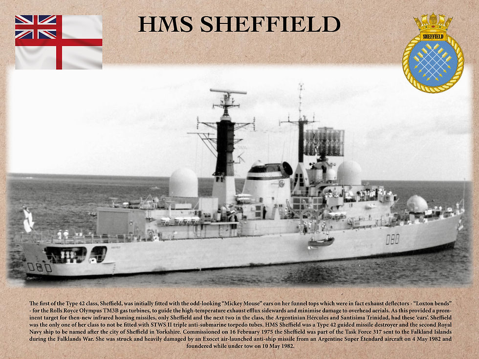 HMS Sheffield Wooden print House Signs Direct