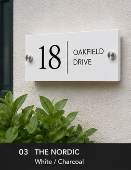 Thumbnail: The Heritage – Personalised Modern House Sign