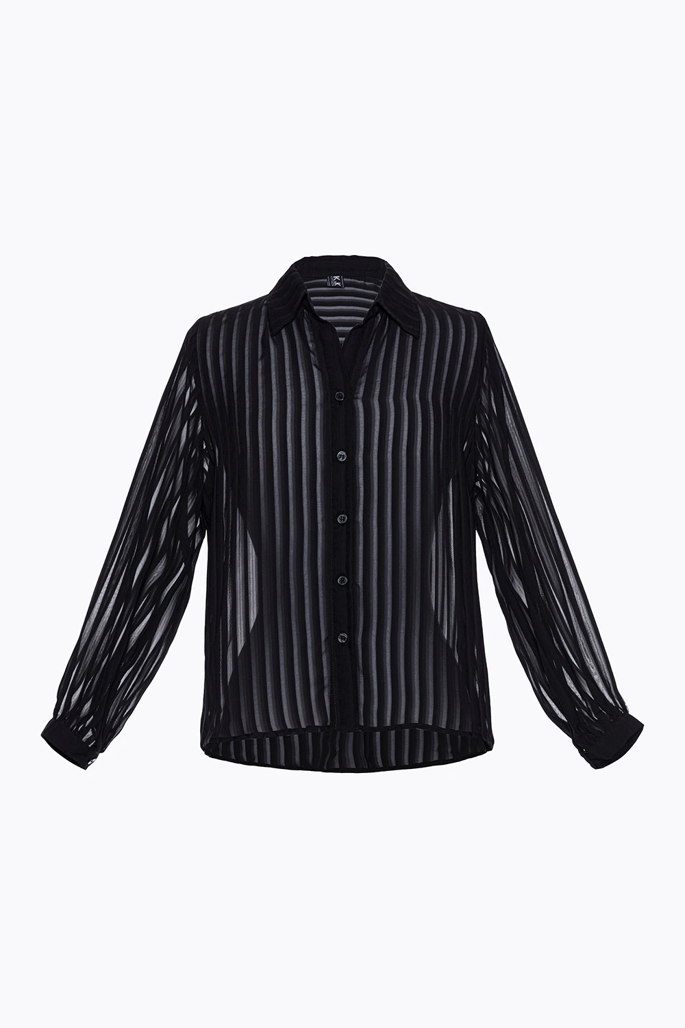 Áo sơ mi đen kẻ sọc tay dài