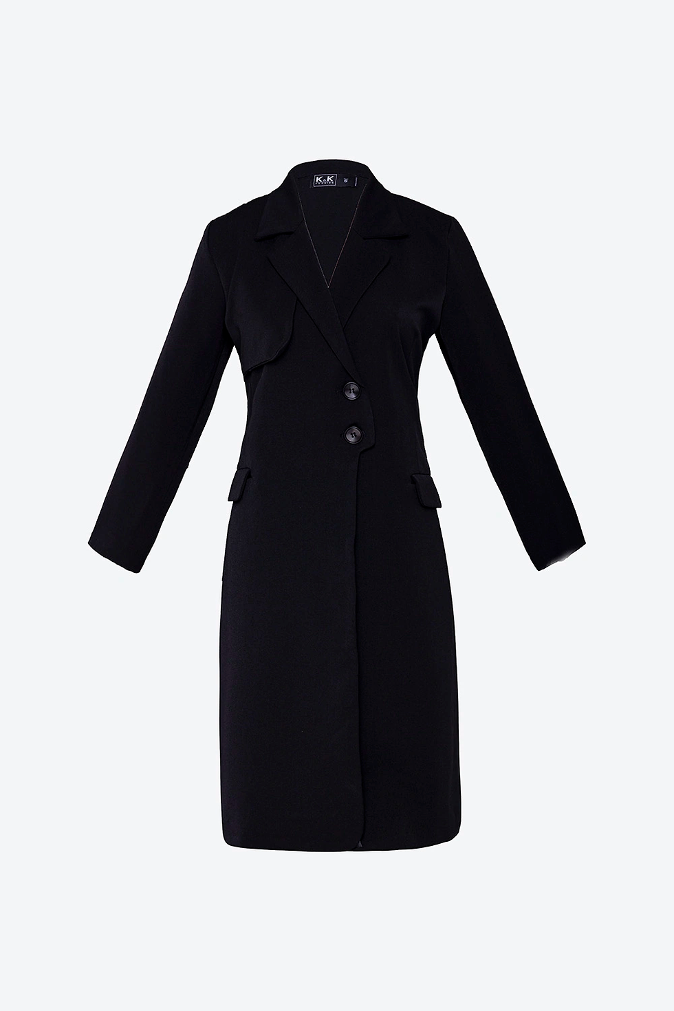 Áo khoác măng tô dáng dài 2 cúc