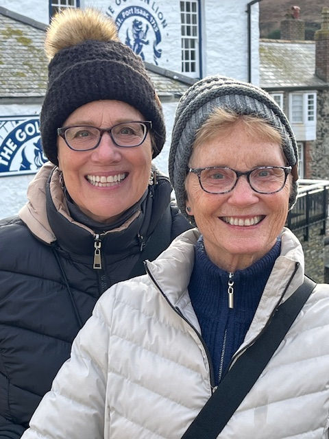 Sandy and Nan at the Golden Lion Pub, aka the Crab and Lobster, in the Doc Martin Series